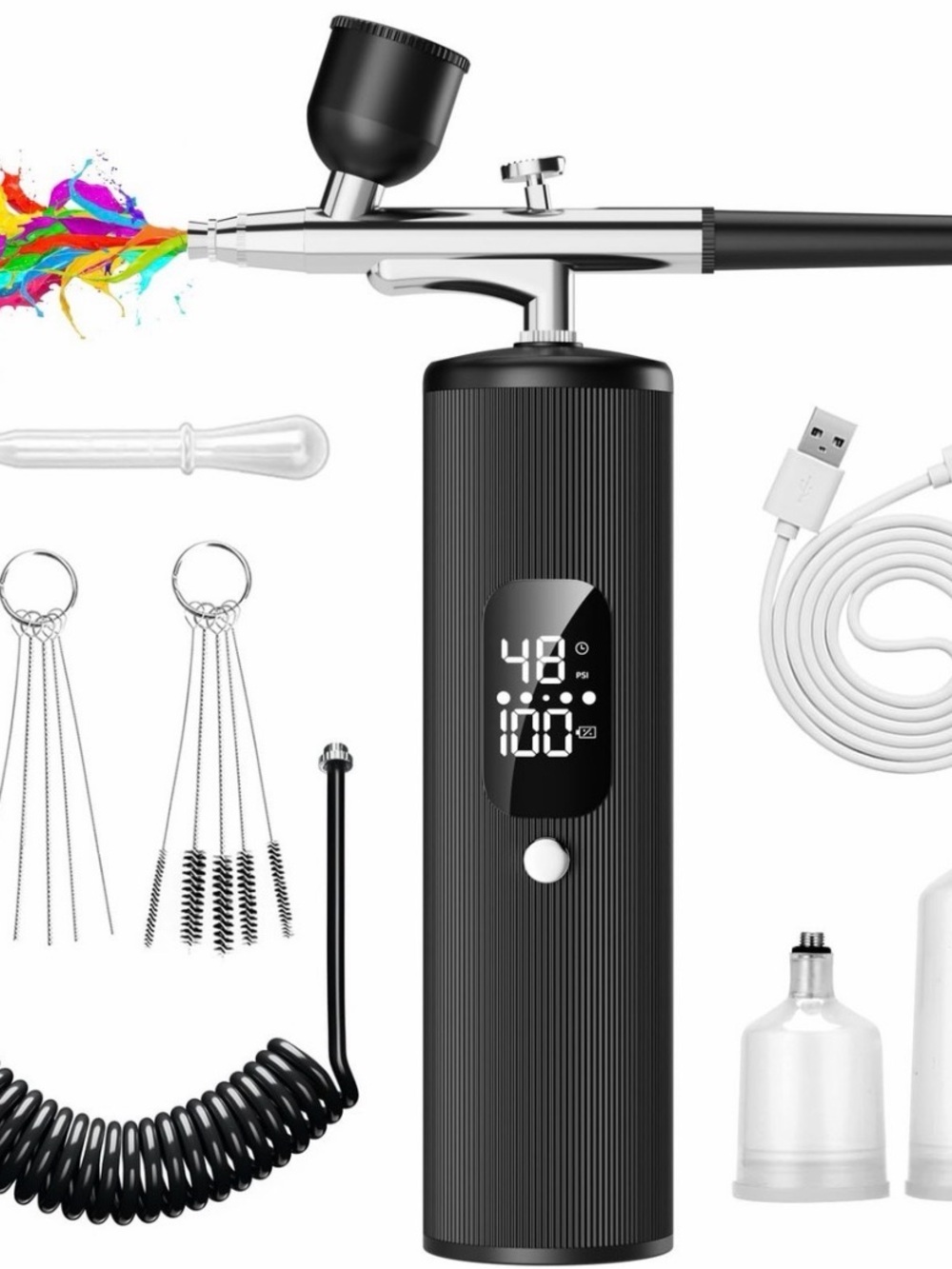 Black Electric Airbrush Kit with Digital Display New in Box